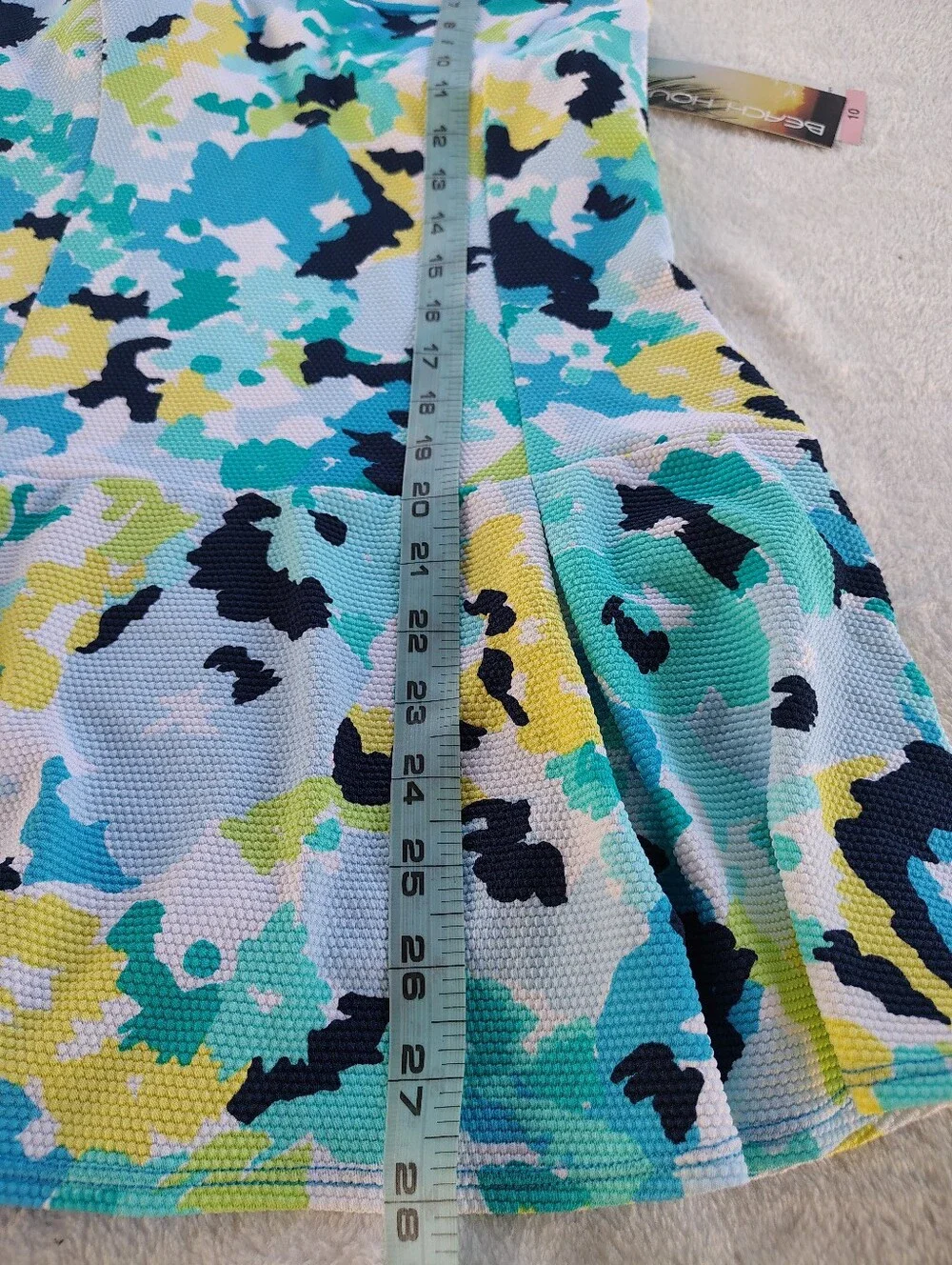 Beach House Teal Blue Yellow Floral Racerback One-Piece